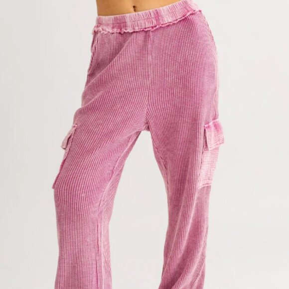 Pink Casual comfy cargo pants - Picture 2 of 5